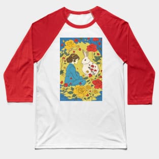 The white rabbit and the little girl on the moon Baseball T-Shirt